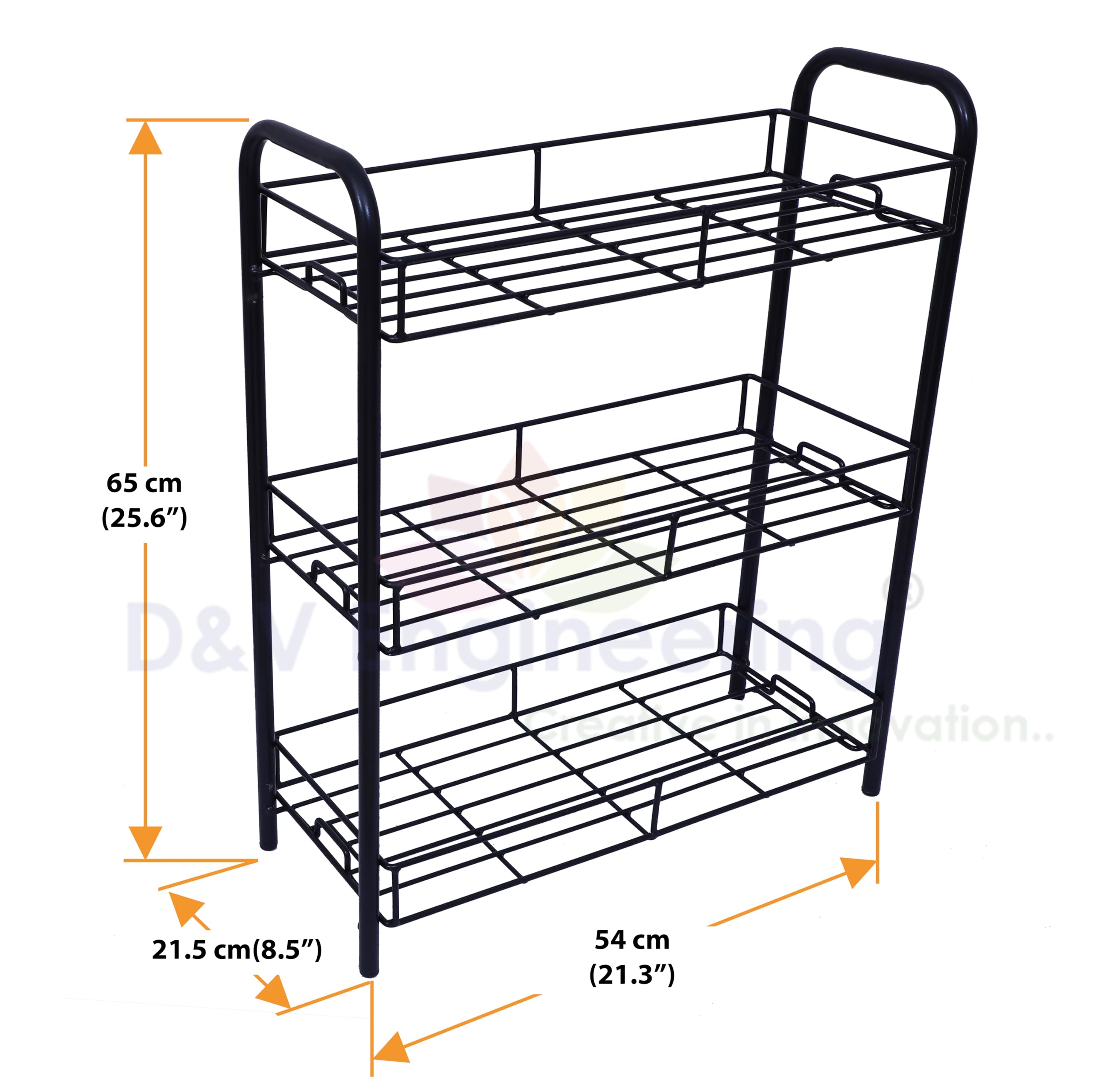 D&V ENGINEERING 3-Tier Kitchen Storage Shelf Shelves Holder Stand Rack, Kitchen Countertop Storage Shelf Organizer, Kitchen Spic